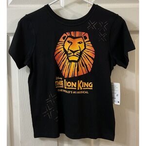 NWT Disney The Lion King The World's #1 Musical T-Shirt Youth Size Y-L in Black